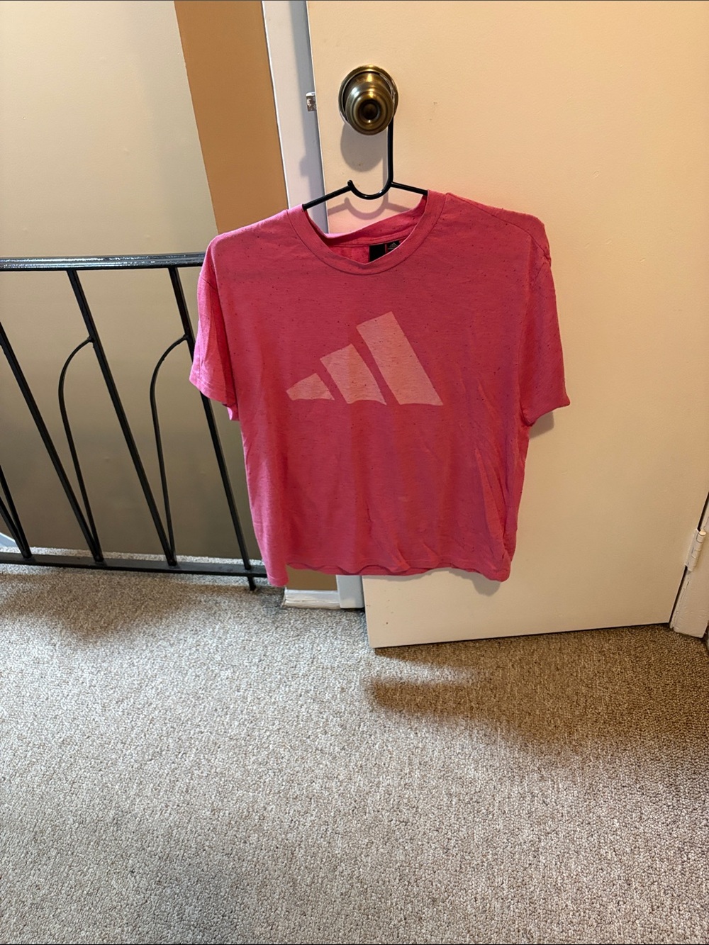 adidas Men's Pink Graphic Logo Short Sleeve Tee